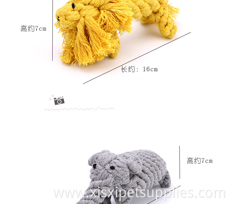 animal shape cotton rope dog chew cleaning teeth toy for pet